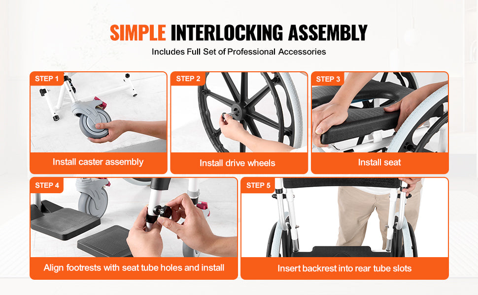 Shower Wheelchair Bathroom Adjustable Chair for Disabled Adult - MobilityBuy.com